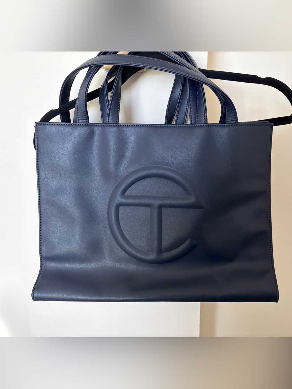 Telfar Black Embossed Circle Tote